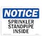 Signmission OSHA Notice, 5" Height, Sprinkler Standpipe Inside Sign, 7" X 5", Landscape OS-NS-D-57-L-18412 - alternate 1